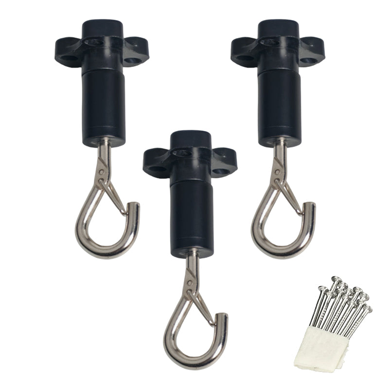 天井フック 3個 シーリングフック 黒 耐荷重2.5kg MJ-020EWCF