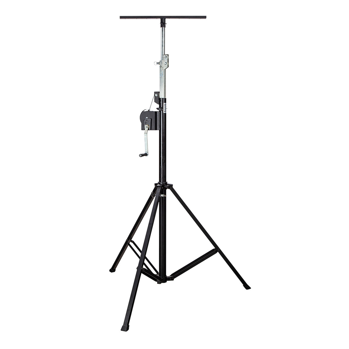投光器用 三脚スタンド 巻き取り式クランクスタンド Tバー付 高さ最大4m 最大積載重量85kg 専用収納袋・袋への名入れ選択可 ビームテック TP40