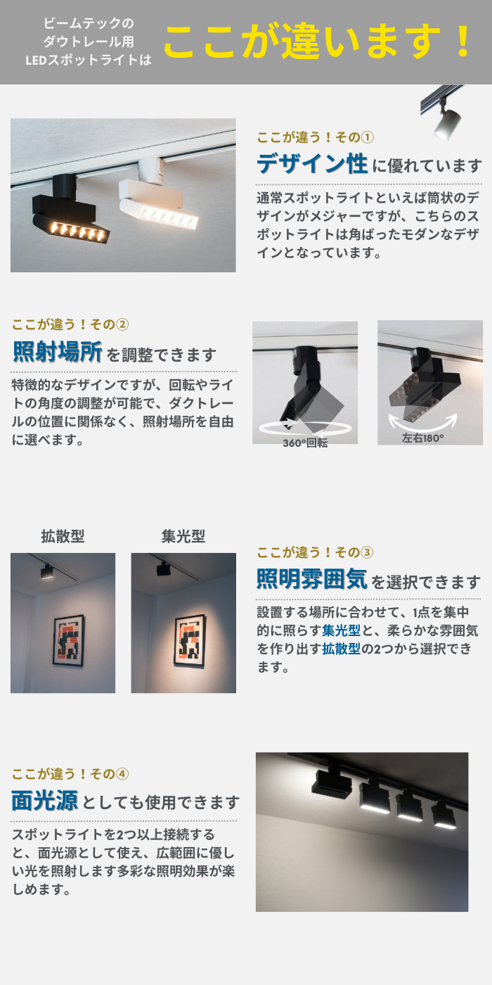 ダクトレール取付専用 LED一体型 ダクトレール スポットライト 照明 ダクトレール取付専用 LED一体型 ダクトレール スポットライト 照明