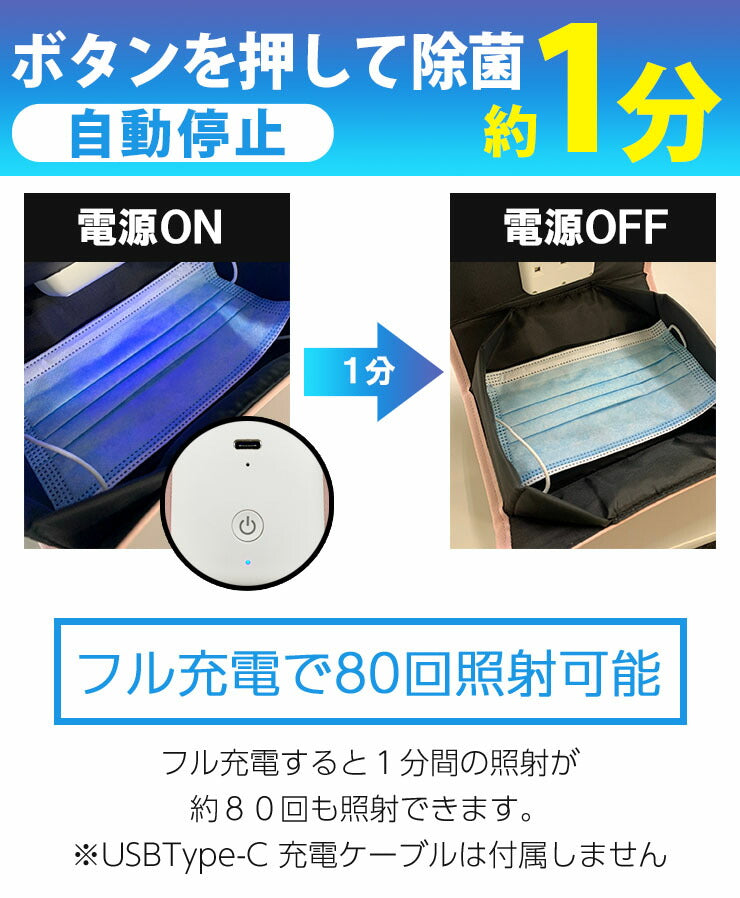 除菌ボックス マスクケース 抗菌 除菌 持ち運び ボックス 仮置き UV-C除菌 衛生日用品 ウイルス対策 LED UV除菌 UVC除菌 除菌ケース マスク メガネ 眼鏡 イヤホン 消毒 アクセサリー 指輪 ピアス ネックレス スマートホン お金 小物