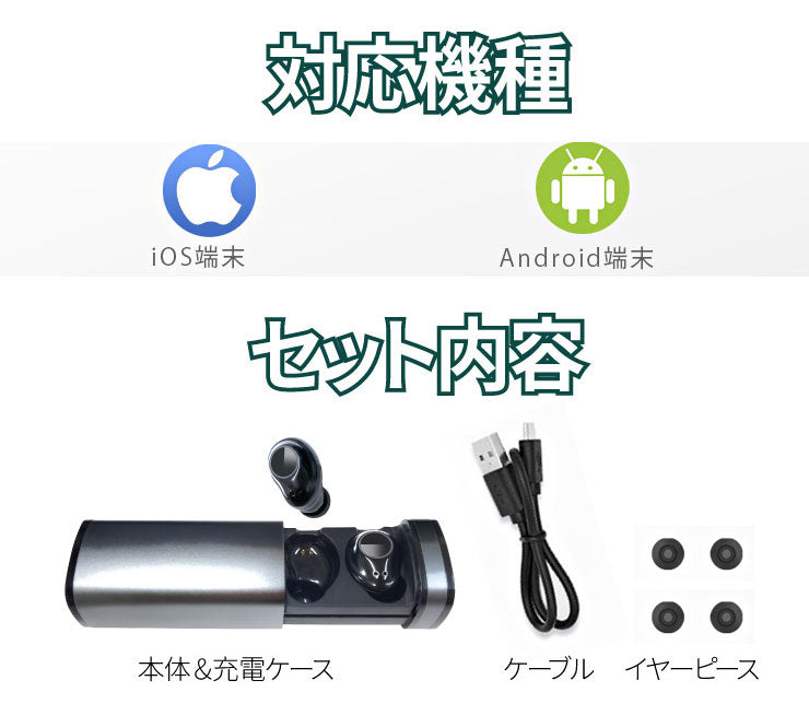 ワイヤレスイヤホン bluetooth 両耳 片耳 ケース 防水 Bluetooth5.0 高音質 重低音 イヤホン iphone Android 対応 BKMPODS ビームテック