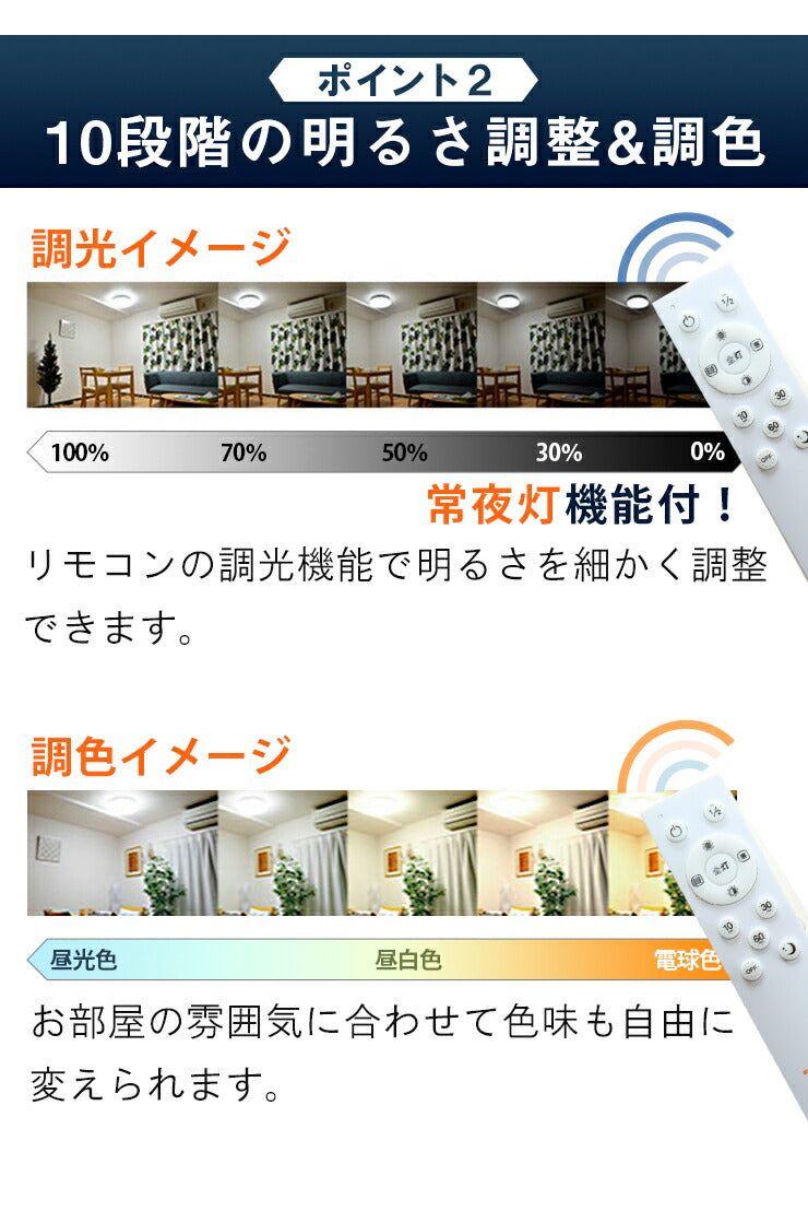 LEDシーリングライト 12畳 調光 調色 6畳 8畳 LED リモコン 天井直付灯 リビング 居間 ダイニング 食卓 寝室 子供部屋 ワンルーム 一人暮らし ホワイト 照明 電球色 昼光色 5000lm シーリングライト おしゃれ CL-YD12CDSR