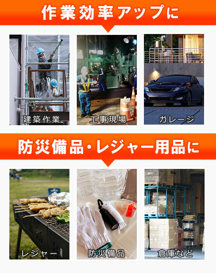 LED電球付き クランプライト 屋外用 作業灯 投光器 照明 業務用 オフィス 工場 現場 作業用 ライト クランプライト ワークライト ClampPar38-LDR17