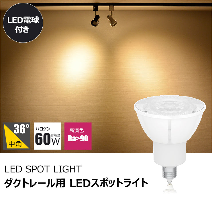 ダクトレール スポットライト 照明 ライト レールライト E11 LED電球付き 60W DLS503A5611D36 ビームテック