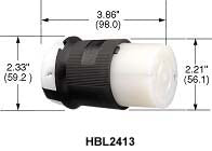 HBL2413 Hubbell ハッベル メス プラグ 3相4線 ビームテック