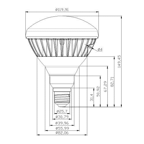 LED電球 E26 160W 相当 バラストレス水銀灯形 電球色 2400lm 昼白色 2500lm 昼光色 2500lm LDR20-MGW38 ビームテック