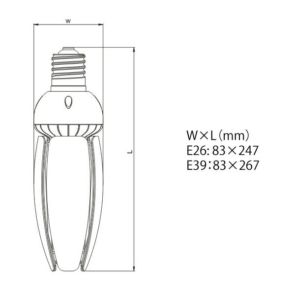 LED 水銀ランプ 160W相当 コーン型 LED電球 E26 E39 電源内蔵 防塵 防水 密閉型器具対応 LED コーンライト 照射角度360度 LEDライト 街路灯 防犯灯 水銀灯交換用 省エネ LED照明 LBGK40W 電球色