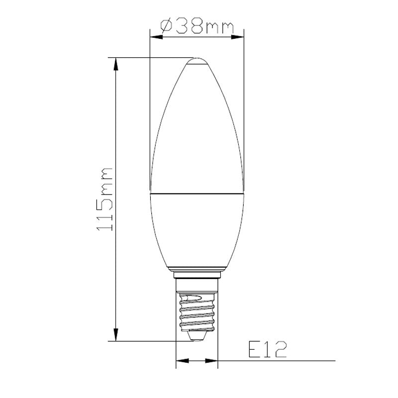 LEDシャンデリア電球 E12 E14 E17 E26 シャンデリア球 LED電球 40W 相当 虫対策 濃い電球色 電球色 昼白色 調光器対応 LC55D-Rビームテック