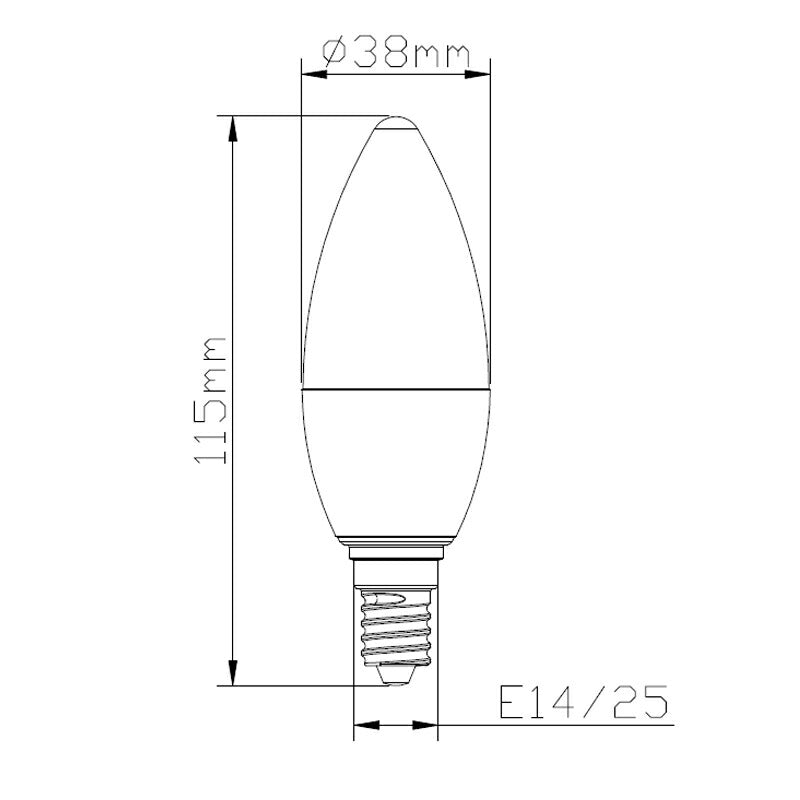 LEDシャンデリア電球 E12 E14 E17 E26 シャンデリア球 LED電球 40W 相当 虫対策 濃い電球色 電球色 昼白色 調光器対応 LC55D-Rビームテック