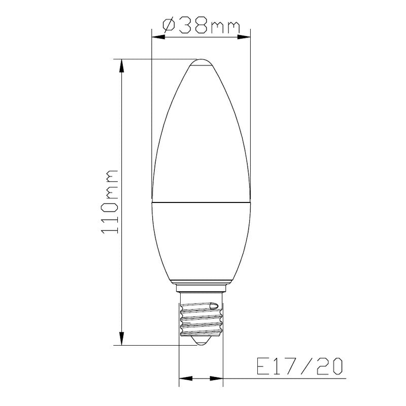 LEDシャンデリア電球 E12 E14 E17 E26 シャンデリア球 LED電球 40W 相当 虫対策 濃い電球色 電球色 昼白色 調光器対応 LC55D-Rビームテック