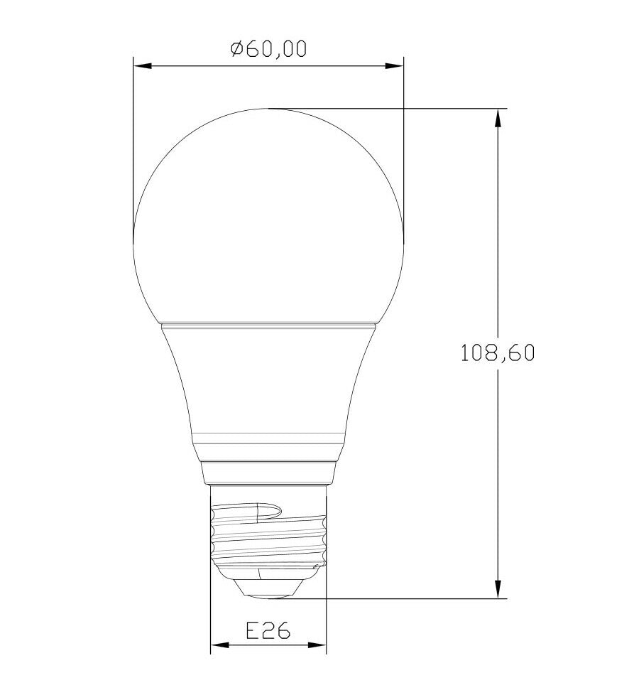 LED電球 E26 60W 相当 330度 調光器対応 密閉器具対応 虫対策 濃い電球