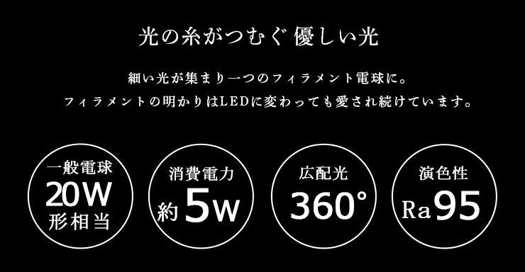 LED電球 E26 20W 相当 360度 高演色 フィラメント エジソン レトロ 北欧 虫対策 濃い電球色 207lm LDC4-E26FBT ビームテック