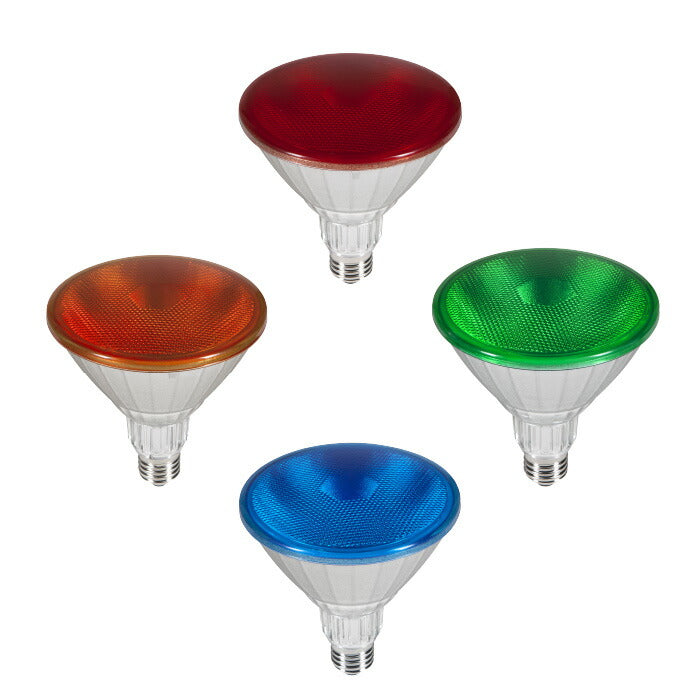 LED スポットライト 電球 E26 ハロゲン 38度 防雨 虫対策 赤 緑 青 橙 LDR17RGBO-W38 ビームテック