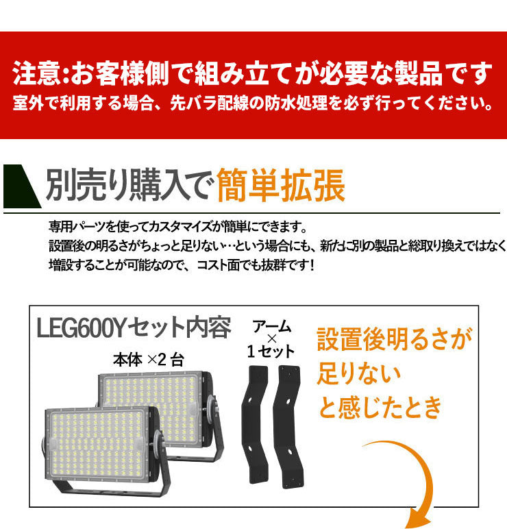 LED投光器 600W 投光器 LED 屋外 看板 駐車場 倉庫 工場 作業灯 防犯灯 LED高天井用照明器具 LEG600 ビームテック