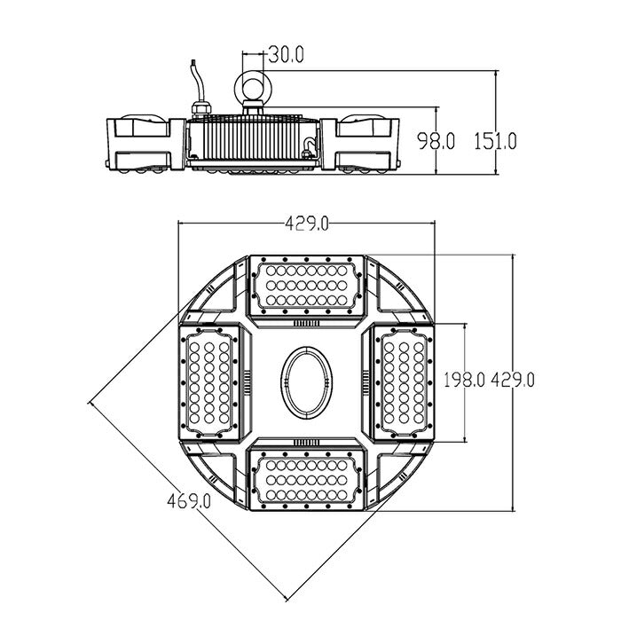 LED水銀灯 700W相当 電源付き 防塵 防水 屋外対応 LEP-HB150 ビームテック