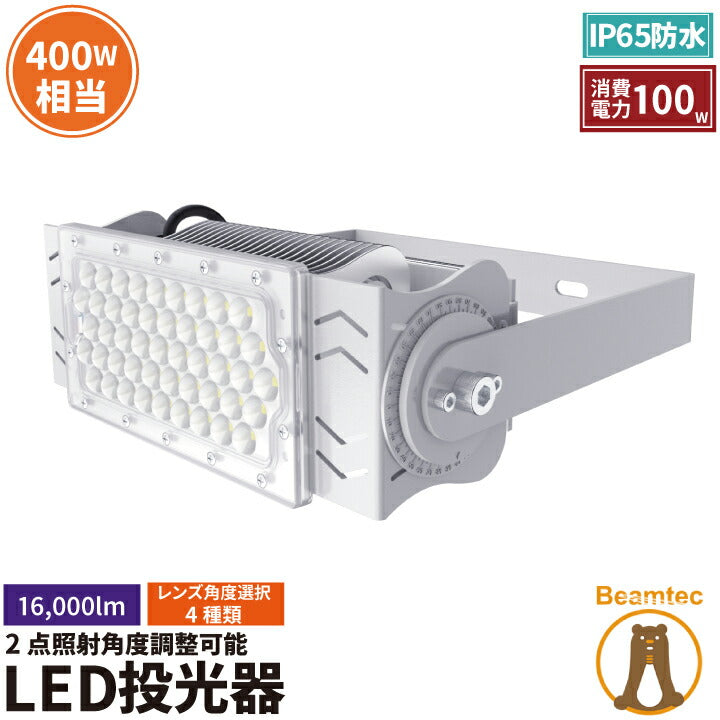 LED投光器 100W 投光器 LED 屋外 看板 駐車場 作業灯 防犯灯 LEP100S ビームテック