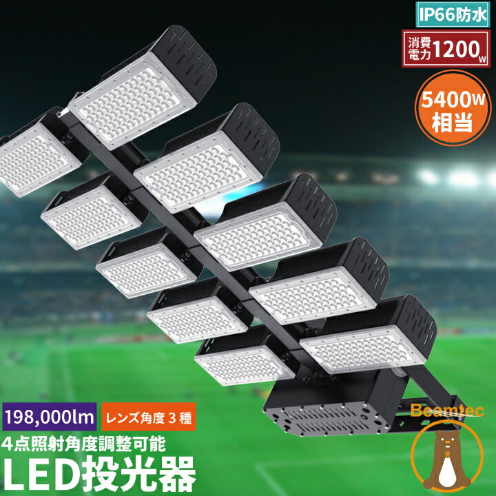 LED投光器 1200W 投光器 LED 屋外 看板 駐車場 作業灯 防犯灯 LET1200