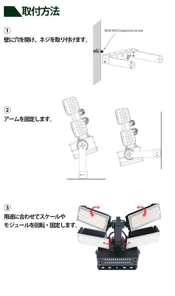 LED投光器 1200W 投光器 LED 屋外 看板 駐車場 作業灯 防犯灯 LET1200