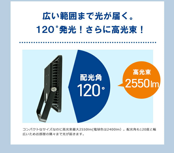 LED投光器 電球色 昼光色 黒 白 10W 30W IP65 屋内 屋外 防塵 耐塵 防水