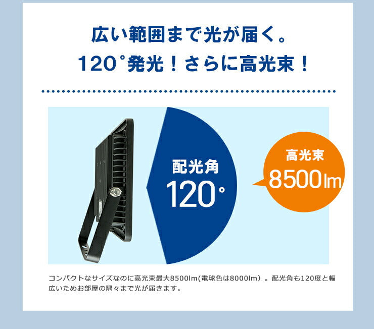 LED投光器 昼光色 昼白色 電球色 黒 100W IP65 屋内 屋外 防塵 耐塵 防水 LEW100DOUS ビームテック