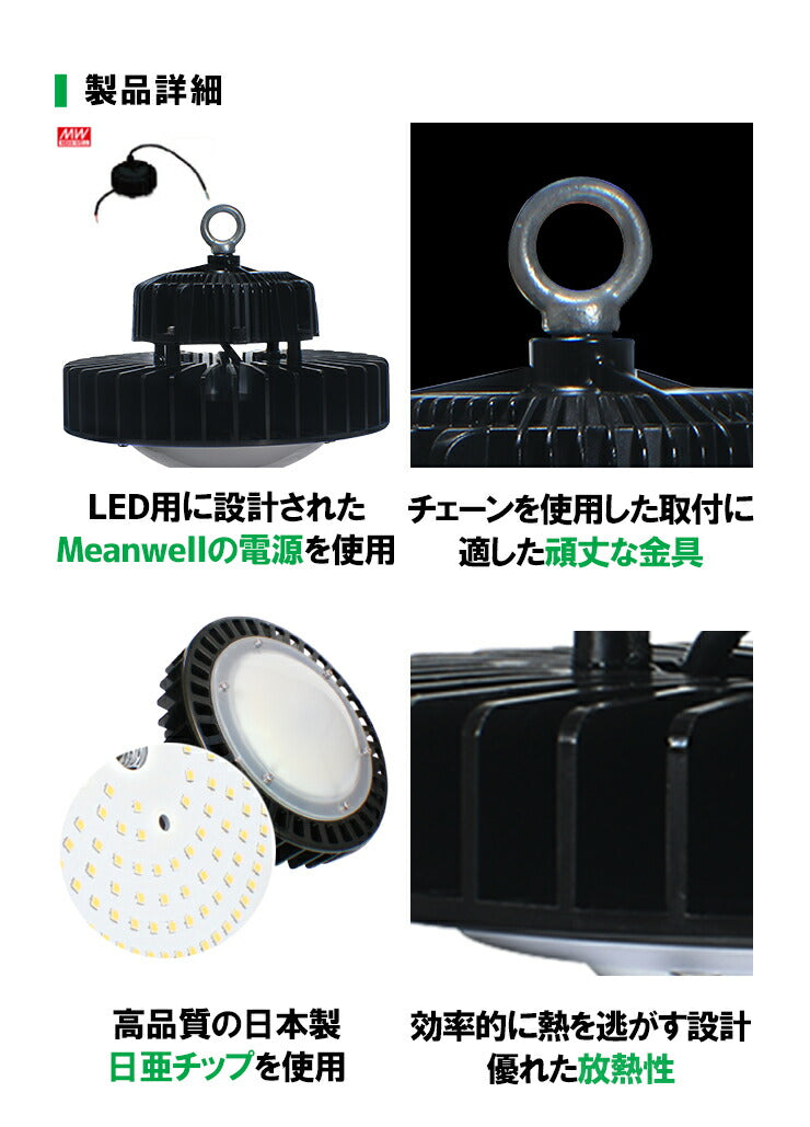 LED水銀灯 800W水銀灯相当 高天井用LED 反射笠 LED照明 屋外対応IP65防塵 防水 角度60度70度90度120度LED 水銀灯 施設照明 工場 倉庫 作業灯 LEDライト Meanwell電源付き LMB-HBII200