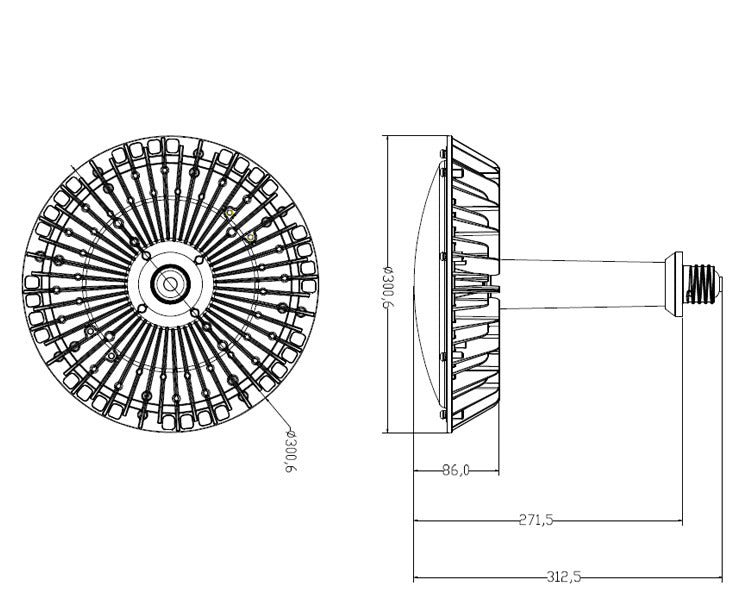 マグネシウム合金 LED水銀灯 200W 1000W水銀灯相当 口金E39 高天井LED